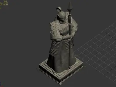 Beijing City Royal Sculpture - Town Gate God 1 3D model