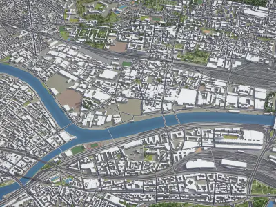 Paris - Val-de-Marne Low-poly 3D model