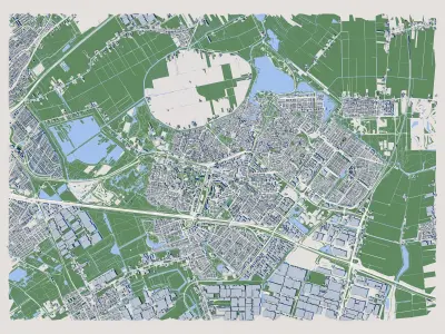 Cityscape Zoetermeer Netherlands 3D model