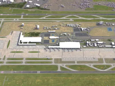 Bengaluru - 3D Airport Model Low-poly 3D model