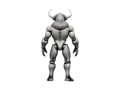 Bison Cyborg Low-poly 3D model