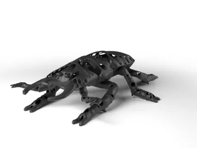 Stagbeetle Dust Voronoi Low-poly 3D model