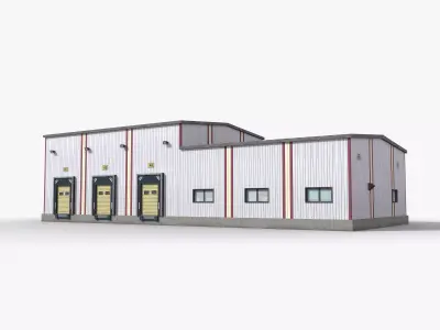 Factory x1 Low-poly 3D model