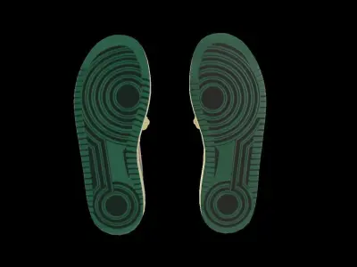 DINO 2 Air Jordan 1 PUMPKIN LOW Shoes PBR  Low-poly 3D model