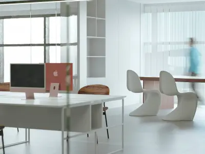 Modern minimalist office design 3D model