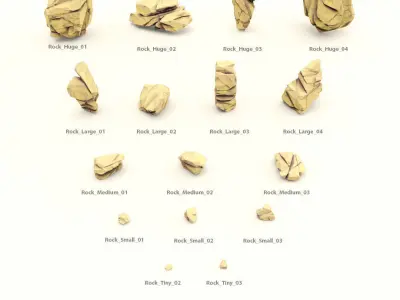 Rugged Rocks Asset Pack 3D model