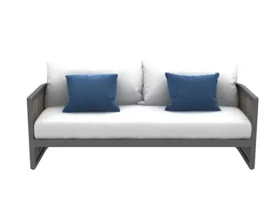Restoration Hardware Capri lounge chair sofa ottoman 3D model