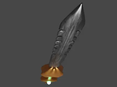 Unique Sword Weapon With Lighting Crystal Low-poly 3D model