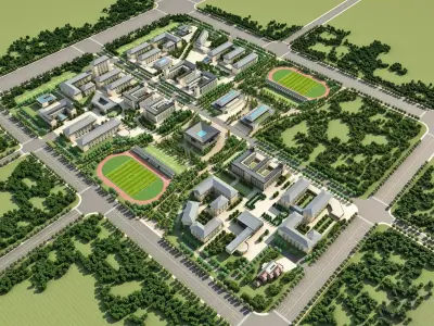 Modern Academic Campus 3D model