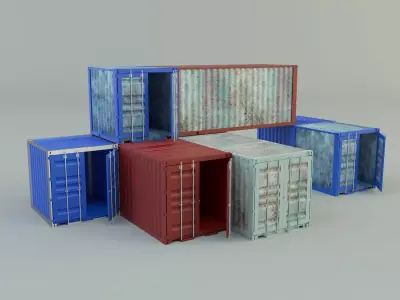  various container group model 3D model