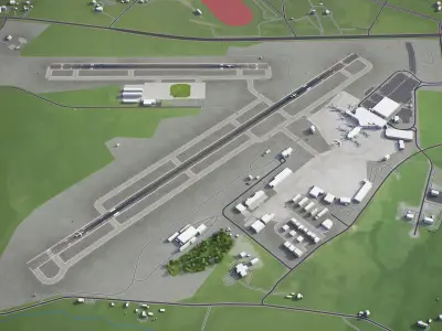 Lexington Airport Low-poly 3D model
