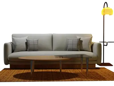 3-Seater Lounge Sofa Low-poly 3D model