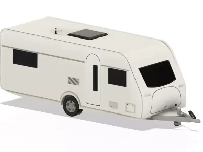 3d printable caravan - Hi poly 3D print model