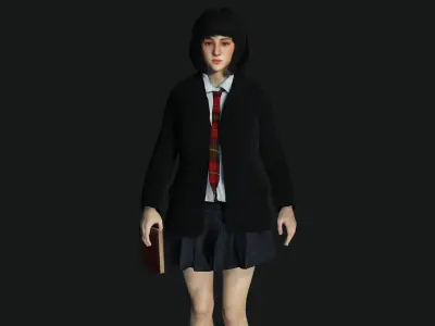AAA 3D REALISTIC CHARACTER - BEAUTIFUL ASIAN FEMALE STUDENT 01 Low-poly 3D model