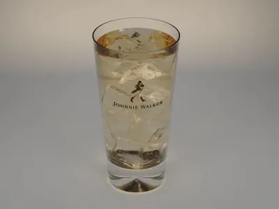 Highball glass drink Johnnie Walker 3D model