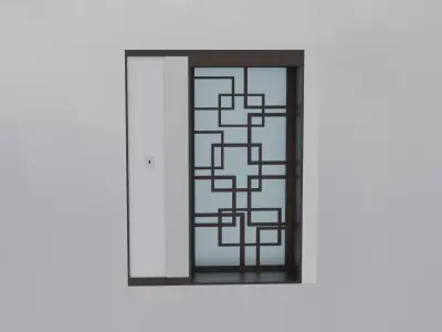 Japanese Inspired Doorway Low-poly 3D model