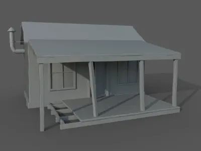 Old Shack Low-poly 3D model
