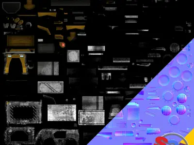 scifi loader and crate 3D model