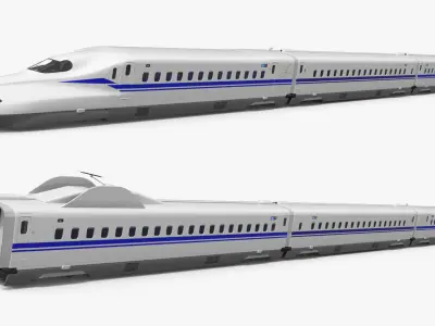  N700S Shinkansen High Speed Train with Interior 