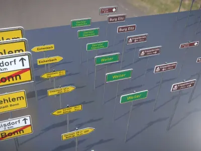 Austauschbare Verkerszeichen Low-poly 3D model