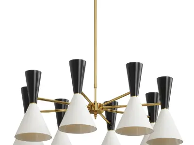 CAIRO Chandelier 8 Arm black and white by Lalume 3D model