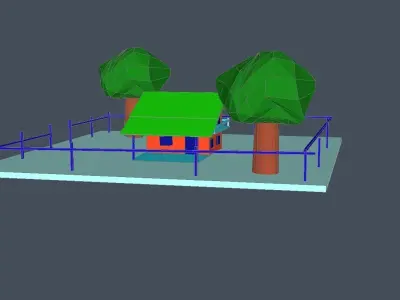 House in app Low-poly 3D model