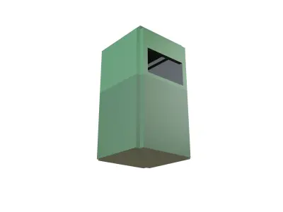 Voxel Trash Bin v1 002 Low-poly 3D model