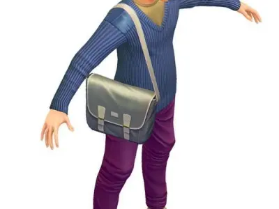 Cartoon Low Poly Style Avatar 007 3D Model Low-poly 3D model