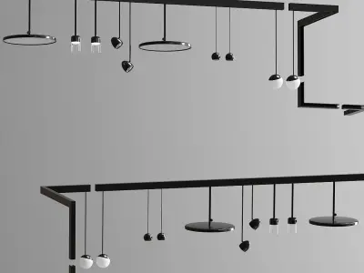 Ceiling Track Light Set 02 3D model