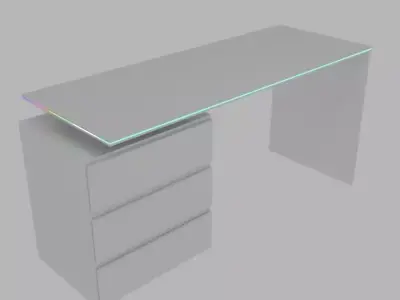 A gaming desk with rgb Free 3D model