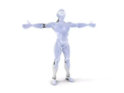 Futuristic Robot Model Pack with Armored Design Low-poly 3D model