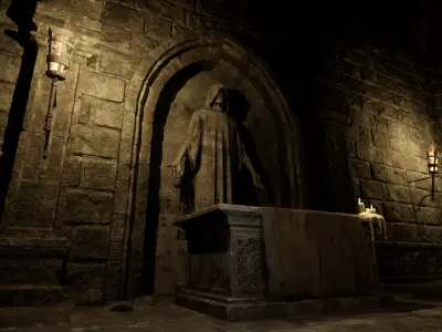 Modular Dungeon Catacomb Low-poly 3D model