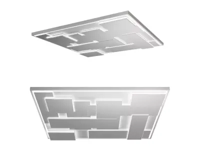 Modern GKL ceiling with lighting 3D model