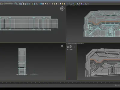 Sci-Fi Door Kit Vol 01-Type B-PBR Low-poly 3D model