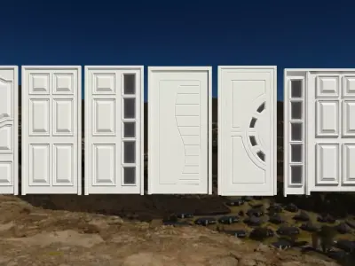 A collection of wooden doors for your building renders 3D model