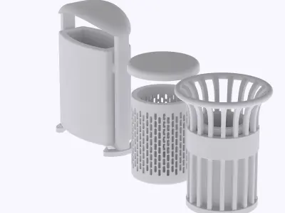 HO Set of 3 recycle bin train model  3D print model