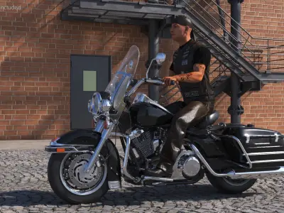  Road King Motorcycle with Biker 