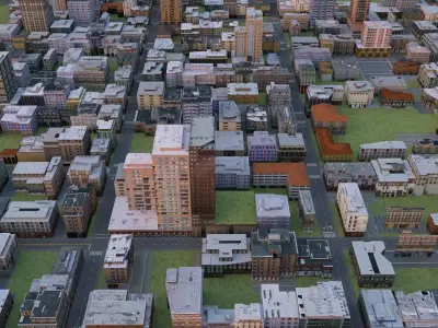 City 47 Low-poly 3D model