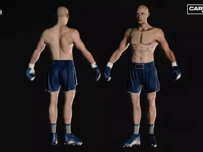 Boxing Fighters Pack LowPoly PBR  Low-poly 3D model