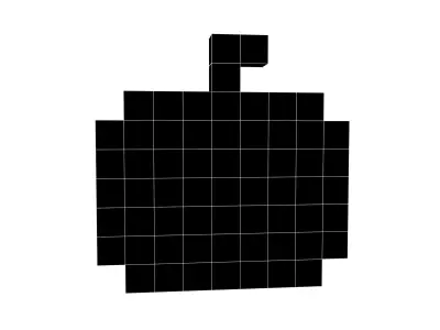 Pixel Pumpkin V1 001 Low-poly 3D model