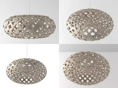 Kina four wooden pendant lights 3D model