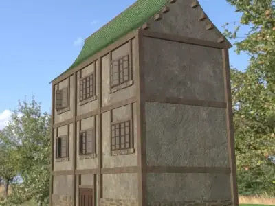 Medieval style house - 1  Low-poly 3D model