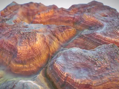 PBR Cinematic Canyon Landscape - Canyonized Low-poly 3D model