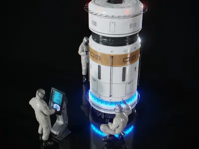 Sci Fi Lab Main Deck Low-poly 3D model