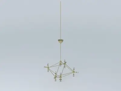 Chandelier with Mirror Bulbs 3D model