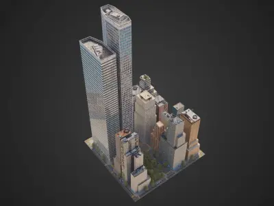 City District H5-C5 MAYA Low-poly 3D model