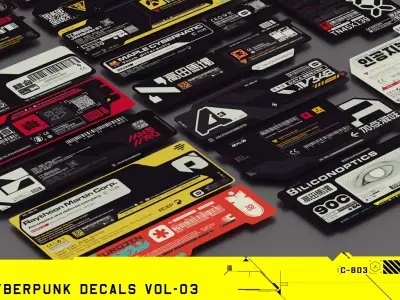 Epic Cyberpunk Decals Vol 3 Texture