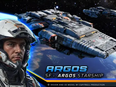 ARGOS - Starship  Low-poly 3D model