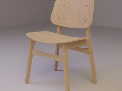 Wooden Chair Modern 3D model