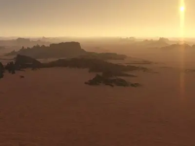 Martian desert terrain sci-fi environment parametric landscape 3D model